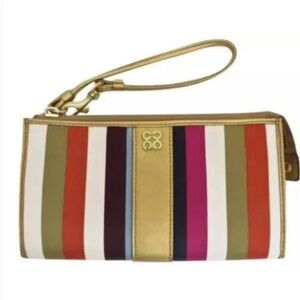 Coach Legacy Julia Multicolor Stripe Wristlet Wallet